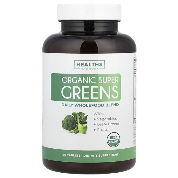 Healths Harmony Organic Super Greens, 180 Tablets