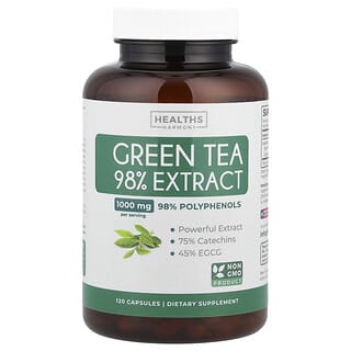 Healths Harmony, Green Tea 98% Extract, Grüner-Tee-Extrakt, 98%, 1.000 mg, 120 Kapseln (500 mg pro Kapsel)