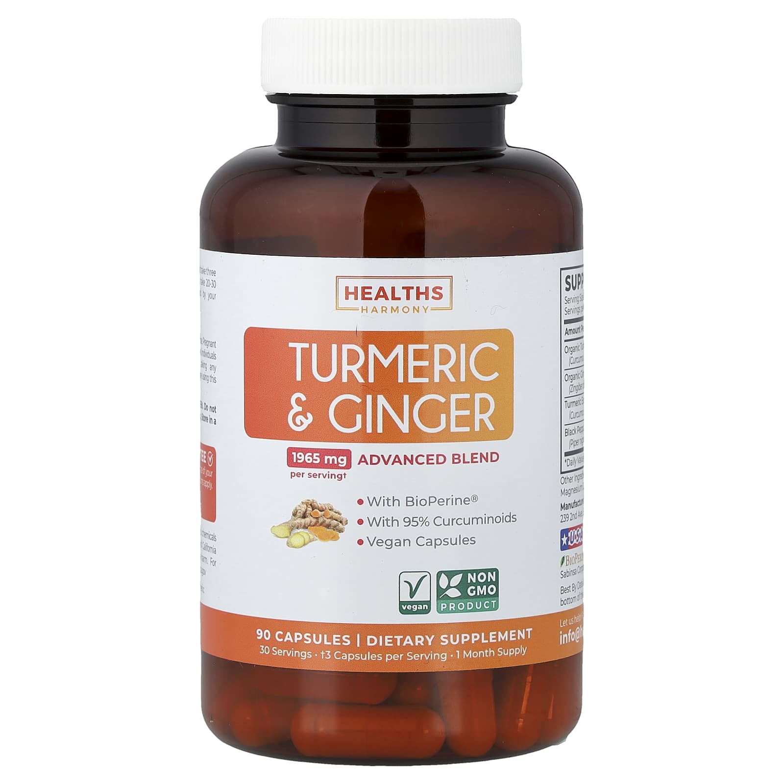 Healths Harmony Turmeric & Ginger – 90 gélules de Healths Harmony