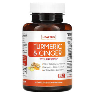 Healths Harmony, Turmeric & Ginger with Bioperine, 90 Capsules