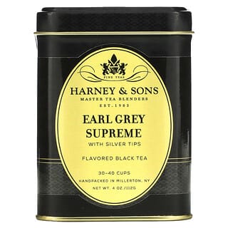 Harney & Sons, Black Tea, Earl Grey Supreme with Silver Tips, 4 oz (112 g)