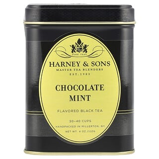 Harney & Sons, Thé noir aromatisé, Chocolat et menthe, 112 g