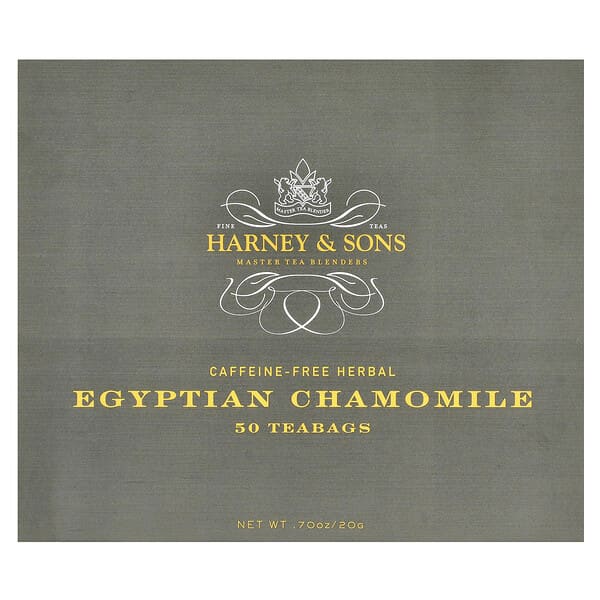 Harney & Sons, Herbal Tea, Egyptian Chamomile, Caffeine-Free, 50 Tea Bags, 0.7 oz (20 g)