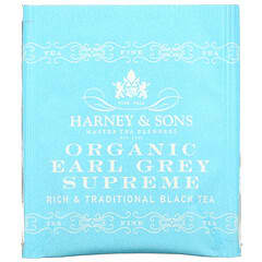 Harney & Sons, 芳醇で伝統的な味わいの紅茶、オーガニックアールグレイ スプリーム、ティーバッグ50個、90g（3.17オンス）