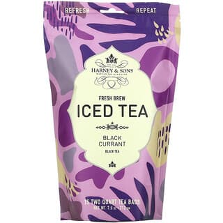 Harney & Sons, Fresh Brew Iced Tea, чай со льдом из черной смородины, 15 чайных пакетиков, 212 г (7,5 унции)