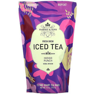 هارني أند صونز‏, Fresh Brew Iced Tea, Indigo Punch Herbal Infusion, 7.5 oz (212 g)