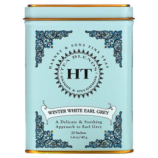 Harney & Sons, HT 混合茶，冬季格雷伯爵白茶，20 小袋，1.4 盎司（40 克）