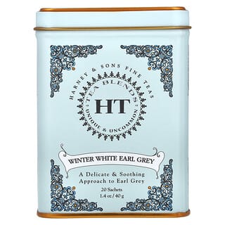 Harney & Sons, Chá Winter White Earl Grey, 20 Sachês de Chá, 26 g (0,9 oz)