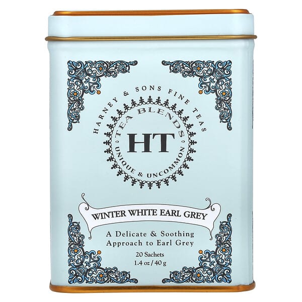 Harney & Sons, HT Tea Blends, 윈터 화이트 얼 그레이, 20팩, 40g(1.4oz)