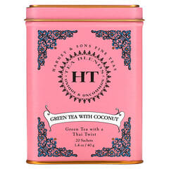 Harney & Sons, HT Tea Blend, Té verde con coco, 20 sobres de té, 40 g (1,4 oz)