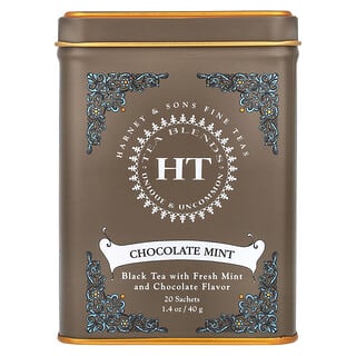 Harney & Sons, HT Tea Blend, со вкусом шоколада и мяты, 20 чайных саше, 40 г (1,4 унции)