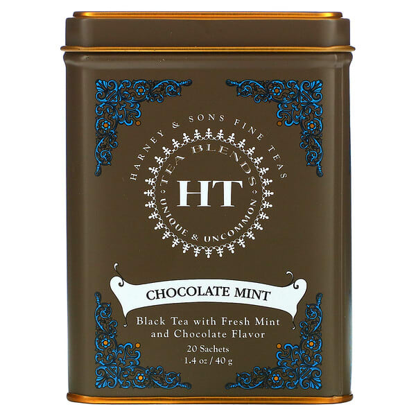Harney & Sons, チョコレートミント, ティーサシェ 20 袋, 1.4 オンス (40 g)