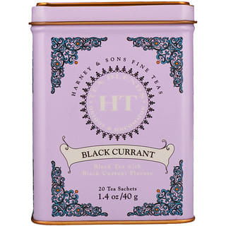 Harney & Sons, HT Tea Blend, Black Currant Tea, 20 Tea Sachets, 1.4 oz (40 g)