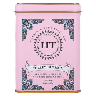 Harney & Sons, Mezclas de tés HT, Té verde con flores de cerezo, 20 sobres, 40 g (1,4 oz)