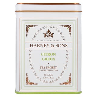 Harney & Sons, Classic Collection, зелений чай із лимоном, 20 пакетиків, 40 г (1,4 унції)