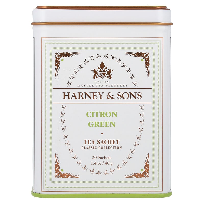 Tea Sachets Harney & Sons - 20 Sachets Thai-Inspired Tea Tin Green Tea ...
