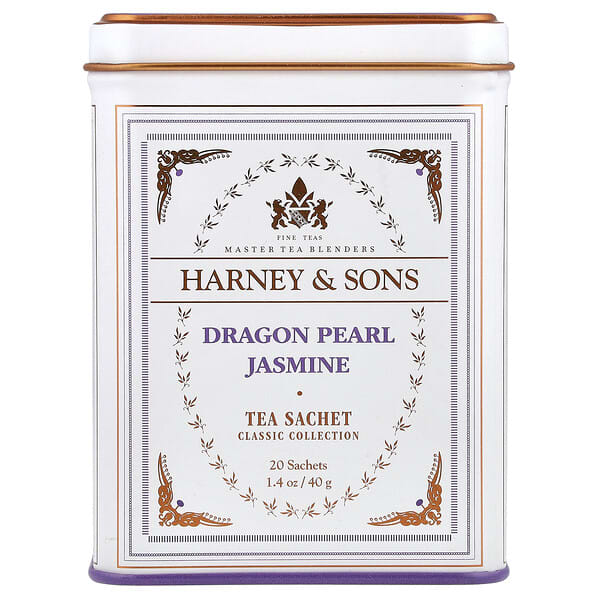 Harney & Sons, Classic Collection, жемчужина питахайи и жасмин, 20 чайных пакетиков, 40 г (1,4 унции)