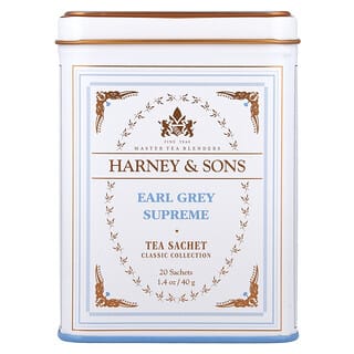 Harney & Sons, Качественные сорта чая, эрл грей Supreme, 20 саше, 40 г (1,4 унции)