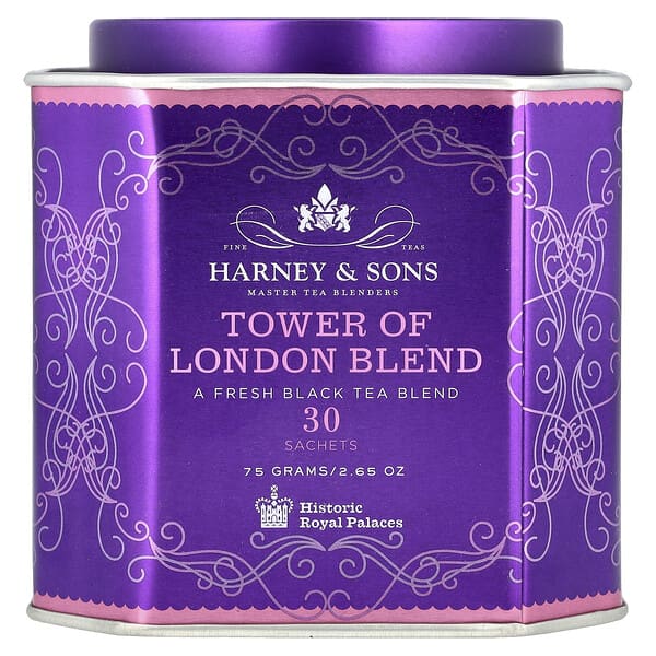 Harney & Sons, 倫敦塔牌，新鮮混合紅茶，30個茶包，每包2.67盎司（75克）