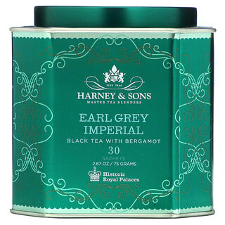 Harney & Sons, Earl Grey Imperial, Té negro con bergamota, 30 sobres, 2.35 oz (66 g) c/u