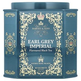 Harney & Sons, Earl Grey Imperial, Té negro con bergamota, 30 sobres, 2.35 oz (66 g) c/u