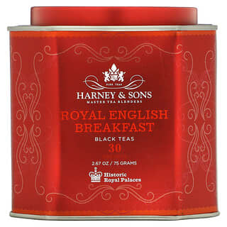 Harney & Sons, Breakfast Real inglês, chás pretos, 30 sachês, 2,67 oz (75 g) cada