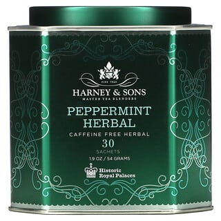 Harney & Sons, Herbáceo de Hortelã, Harbáceo Sem Cafeína, 30 Sachês, 1,9 oz (54 g)