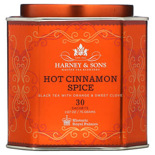 Harney & Sons, ホットシナモンスパイス、オレンジ＆スウィートクローブ入り紅茶、30袋、2.67 oz (75 g)