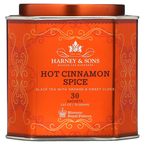 Harney &amp; Sons, 熱肉桂香料茶，含柳丁和甜丁香的紅茶，30 袋，2.67 盎司（75 克）