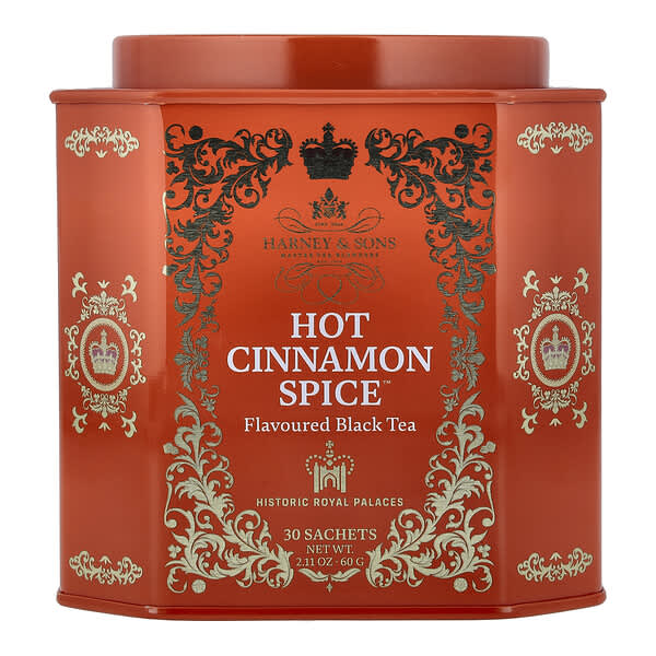 Harney & Sons, Ceai negru, Hot Cinnamon Spice™, 30 de pliculețe, 60 g
