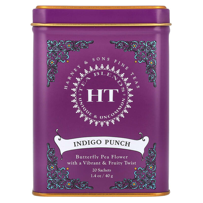 HTティーブレンド、インディゴパンチ、カフェインフリー、20袋、40g