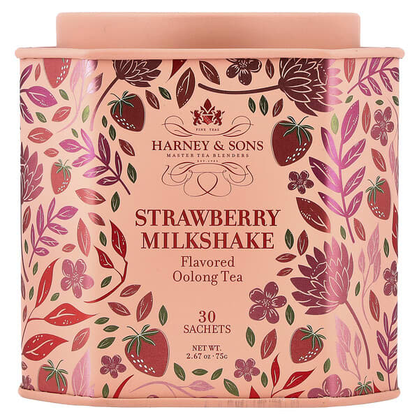 Harney & Sons, улун, клубничный молочный коктейль, 30 пакетиков, 75 г (2,67 унции)