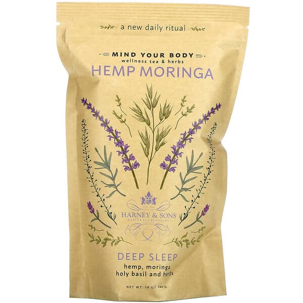 Harney & Sons, Hemp Moringa, Deep Sleep, Wellness Tea & Herbs, 10 oz (283 g)