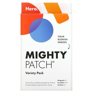 Hero Cosmetics, لاصقات فعالة لعلاج الحبوب، Mighty Patch، مجموعة متنوعة، 26 لصقة