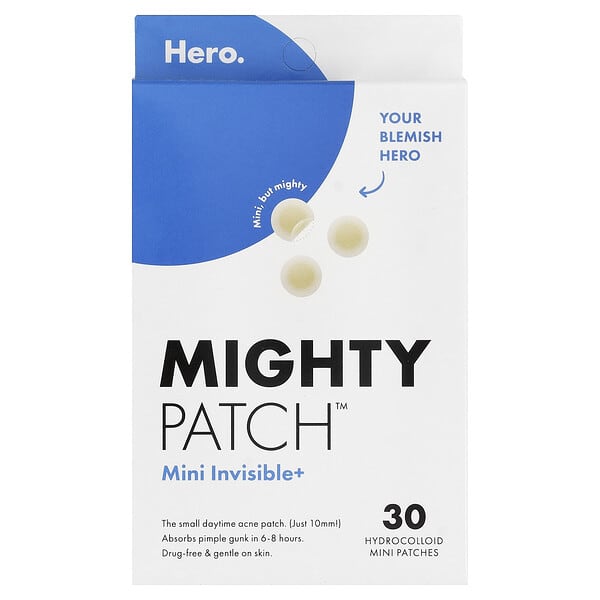 Hero Cosmetics, Mighty Patch™，迷你隱形加強版，30 片親水膠體迷你痘痘貼