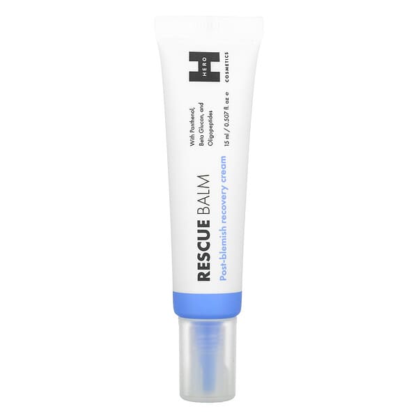 Hero Cosmetics, Rescue Balm, Post Blemish Recovery Cream, 0.507 fl oz (15 ml)