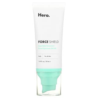 Hero Cosmetics, Force Shield ، واقٍ من أشعة الشمس الفائقة ، بعامل حماية من الشمس 30 ، 1.69 أونصة سائلة (50 مل)