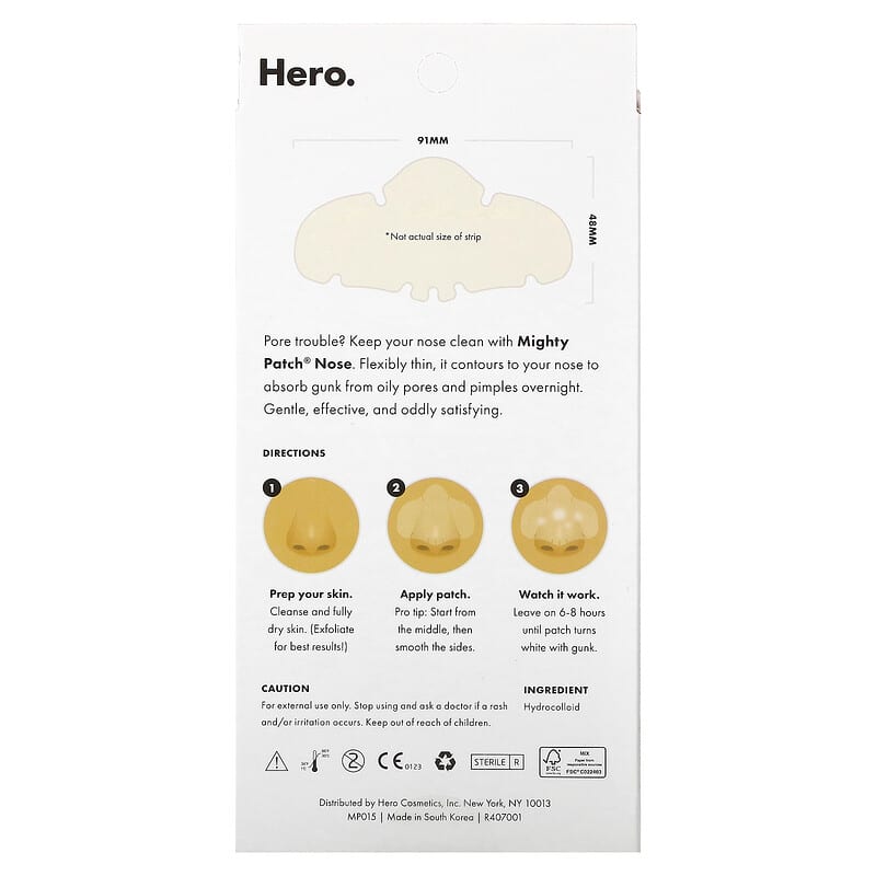 Hero Cosmetics Mighty Patch Nose Hydrocolloid Pore Strips