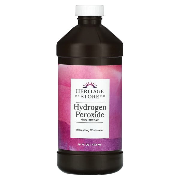 Heritage Store, Hydrogen Peroxide Mouthwash, Refreshing Wintermint, 16 fl oz (473 ml)