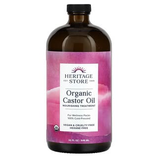 Heritage Store, Aceite de ricino orgánico`` 946 ml (32 oz. Líq.)