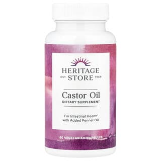 Heritage Store, Castor Oil, 60 Vegetarian Capsules