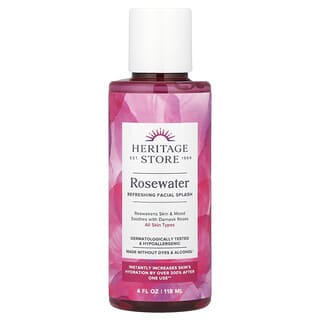 Heritage Store, Eau de rose, Spray rafraîchissant pour le visage, 118 ml