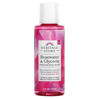 Heritage Store, Eau de rose et glycérol, Spray hydratant pour le visage, 118 ml