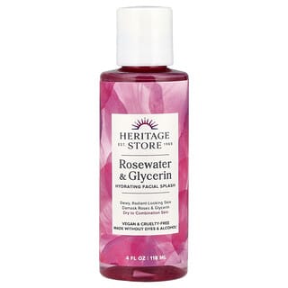 Heritage Store, Eau de rose et glycérol, Spray hydratant pour le visage, 118 ml