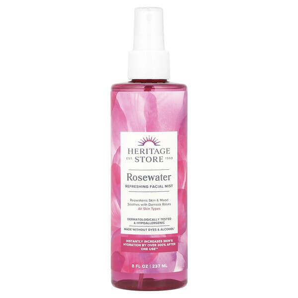 Heritage Store, 로즈워터, 리프레싱 페이셜 미스트, 237ml(8fl oz)
