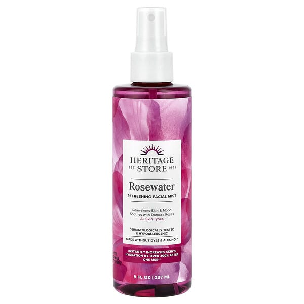 Heritage Store, Rosewater, Refreshing Facial Mist, All Skin Types, 8 fl oz (237 ml)