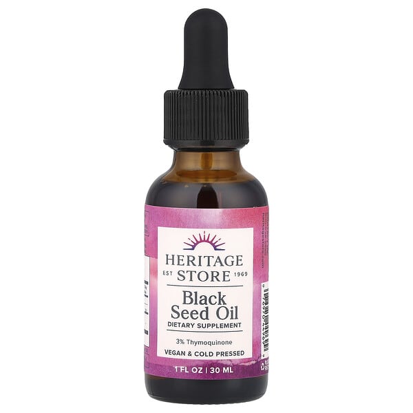Heritage Store, 黑草籽油，1 液量盎司（30 毫升）