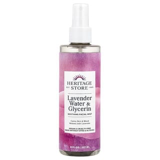 Heritage Store, Nebbia per il viso lenitiva con acqua di lavanda e glicerina, 240 ml