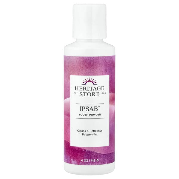 Heritage Store, IPSAB™ 牙粉，薄荷味，4 盎司（113 克）