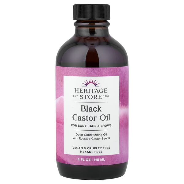 Heritage Store, Black Castor Oil, 4 fl oz (118 ml)